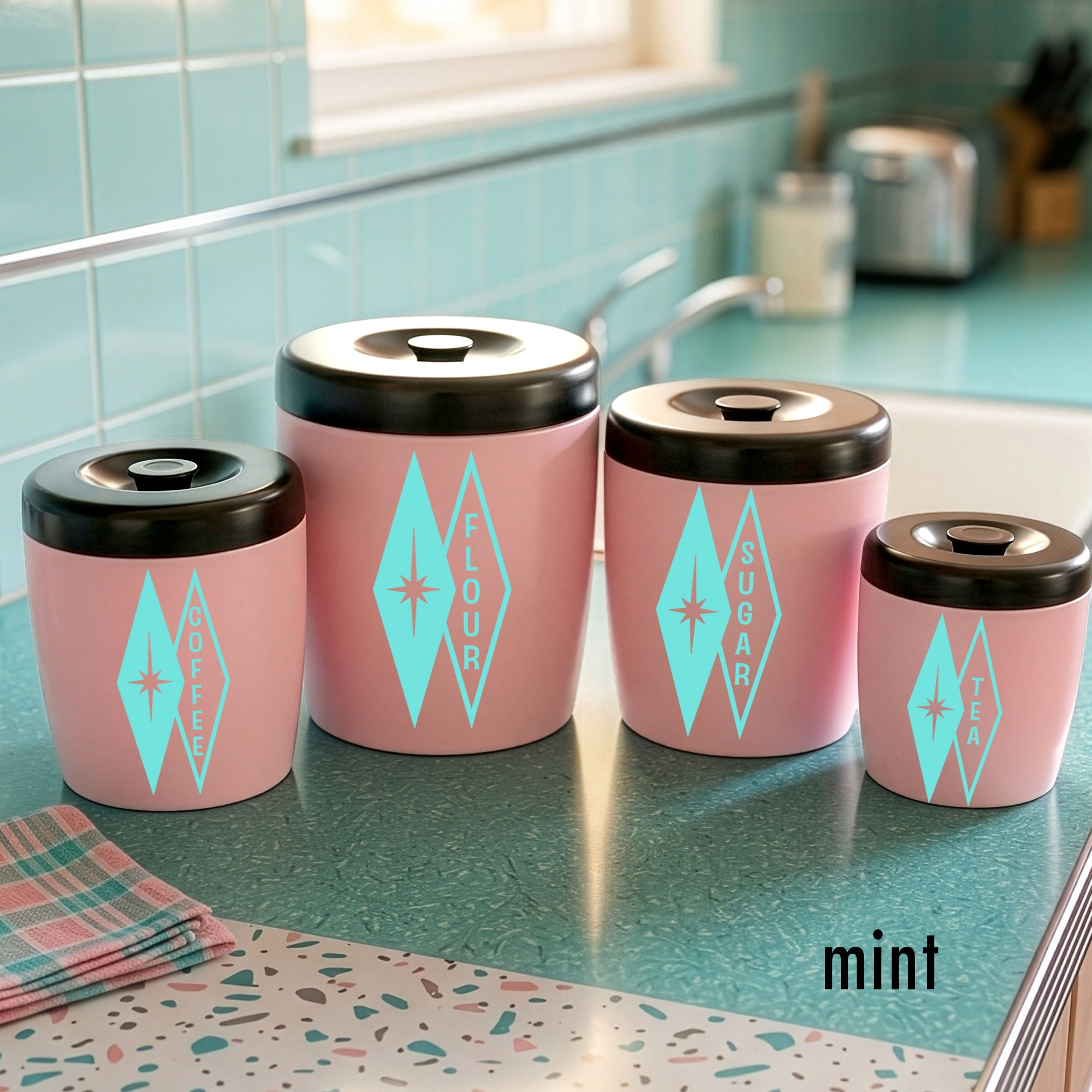 Eclipse Diamond Starburst Kitchen Canister Decals
