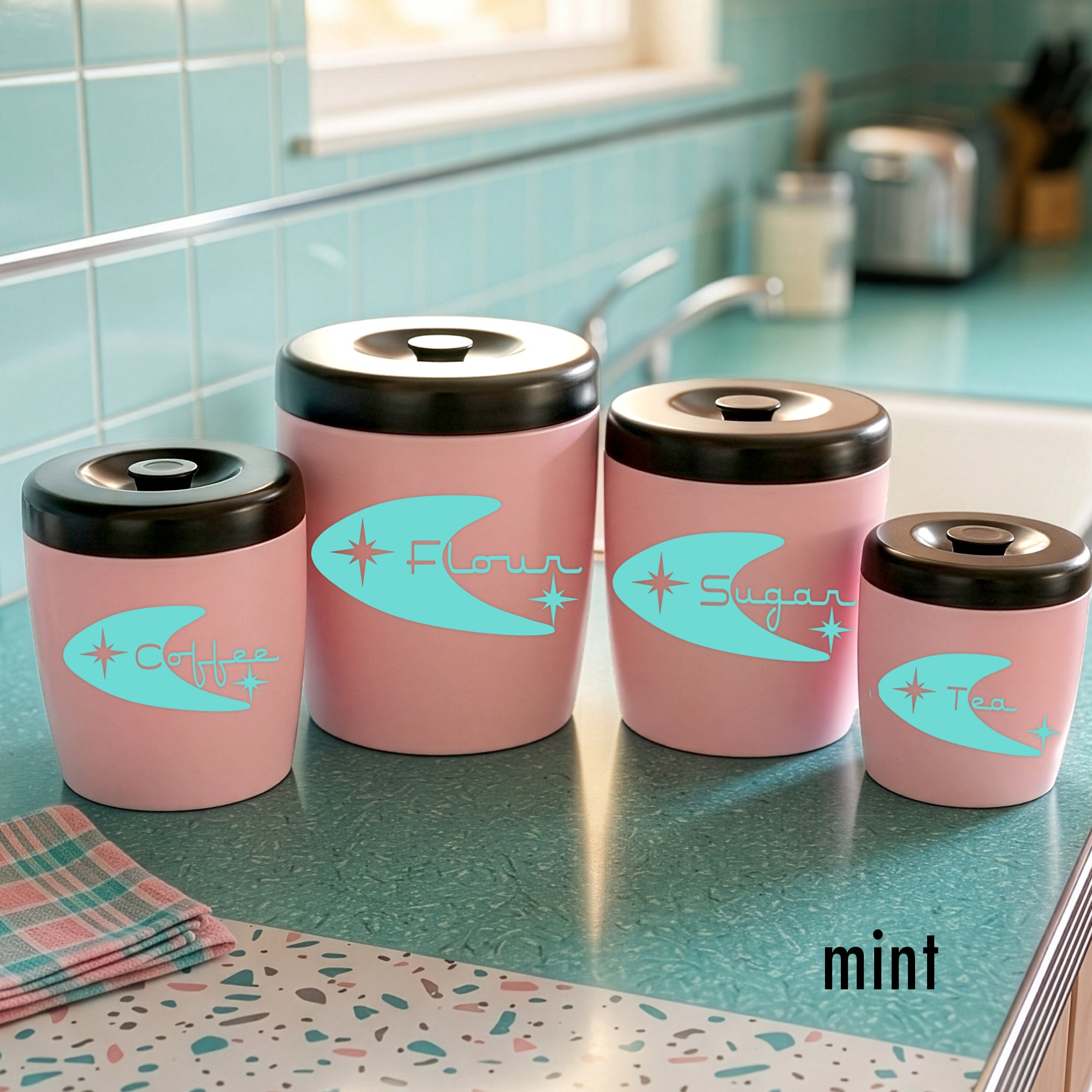 Quasar Boomerang Kitchen Canister Decals