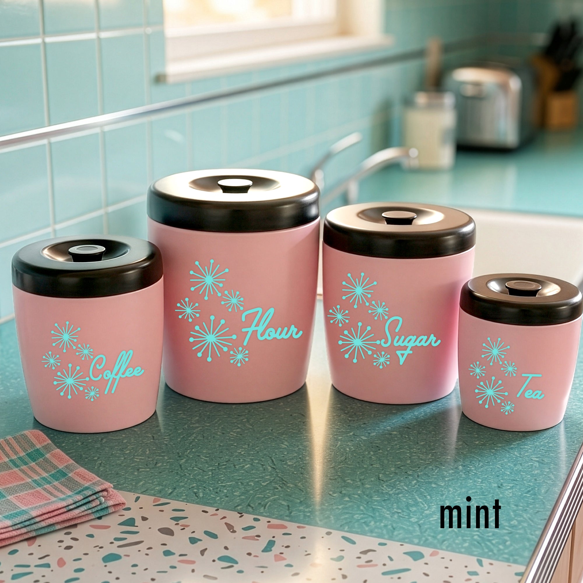 Atomic Dandelion Kitchen Canister Decals