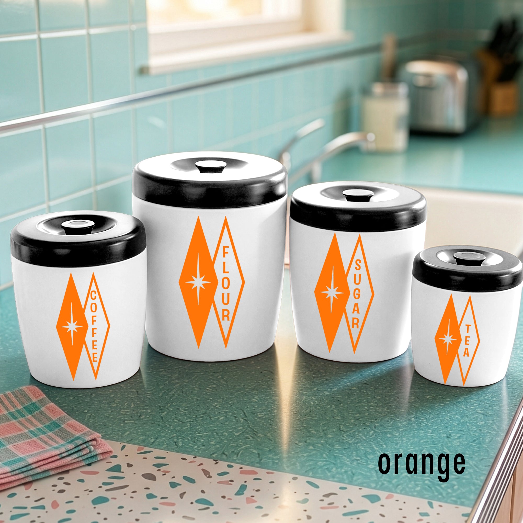 Eclipse Diamond Starburst Kitchen Canister Decals
