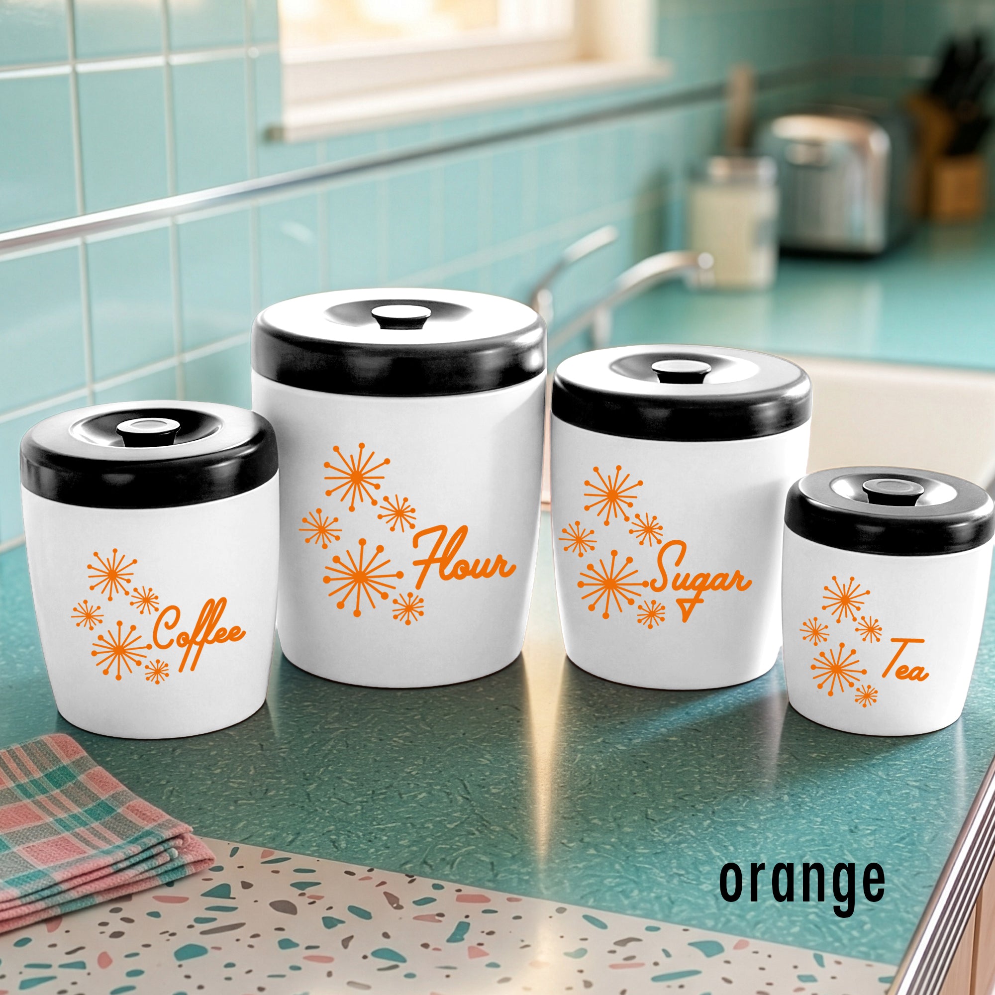 Atomic Dandelion Kitchen Canister Decals
