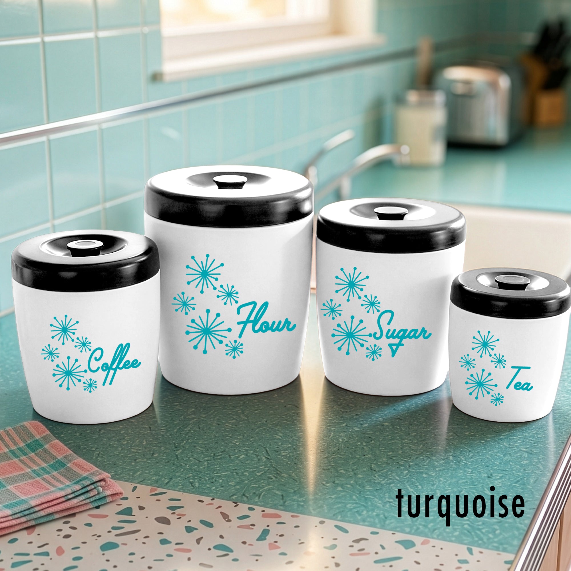Atomic Dandelion Kitchen Canister Decals