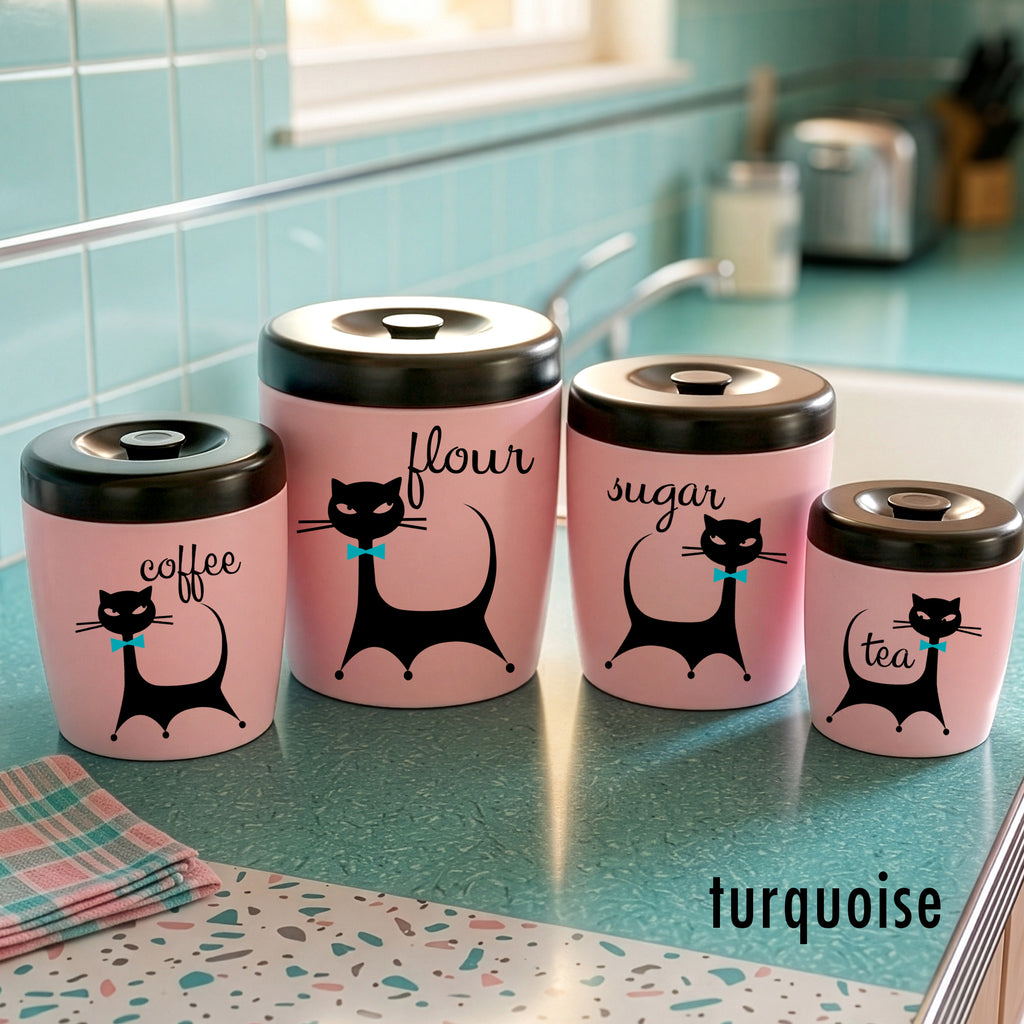 Atomic Kitty Cat Kitchen Canister Decals