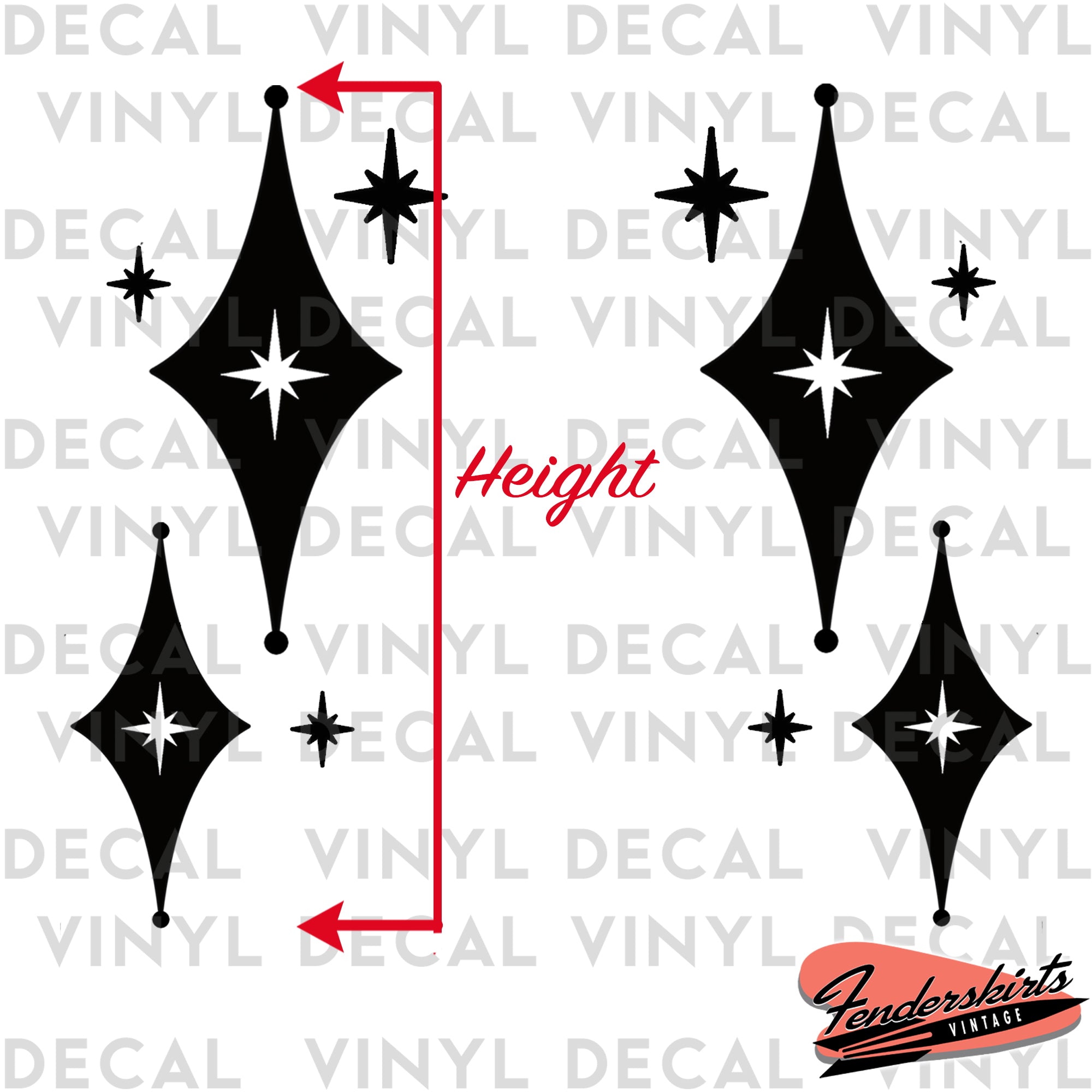 Jubilee Diamond Starburst Retro Decals