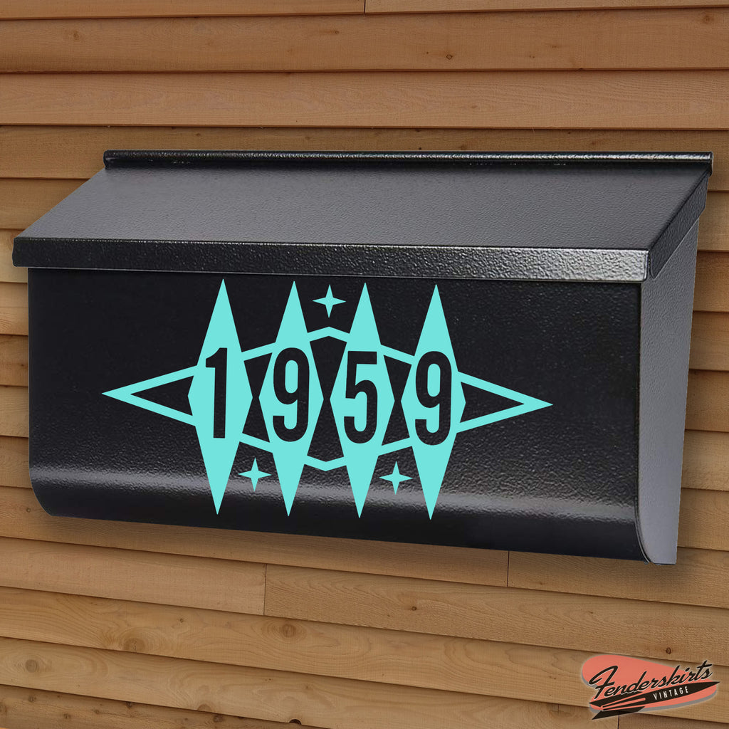 Astro Diamond Retro Mailbox Decals