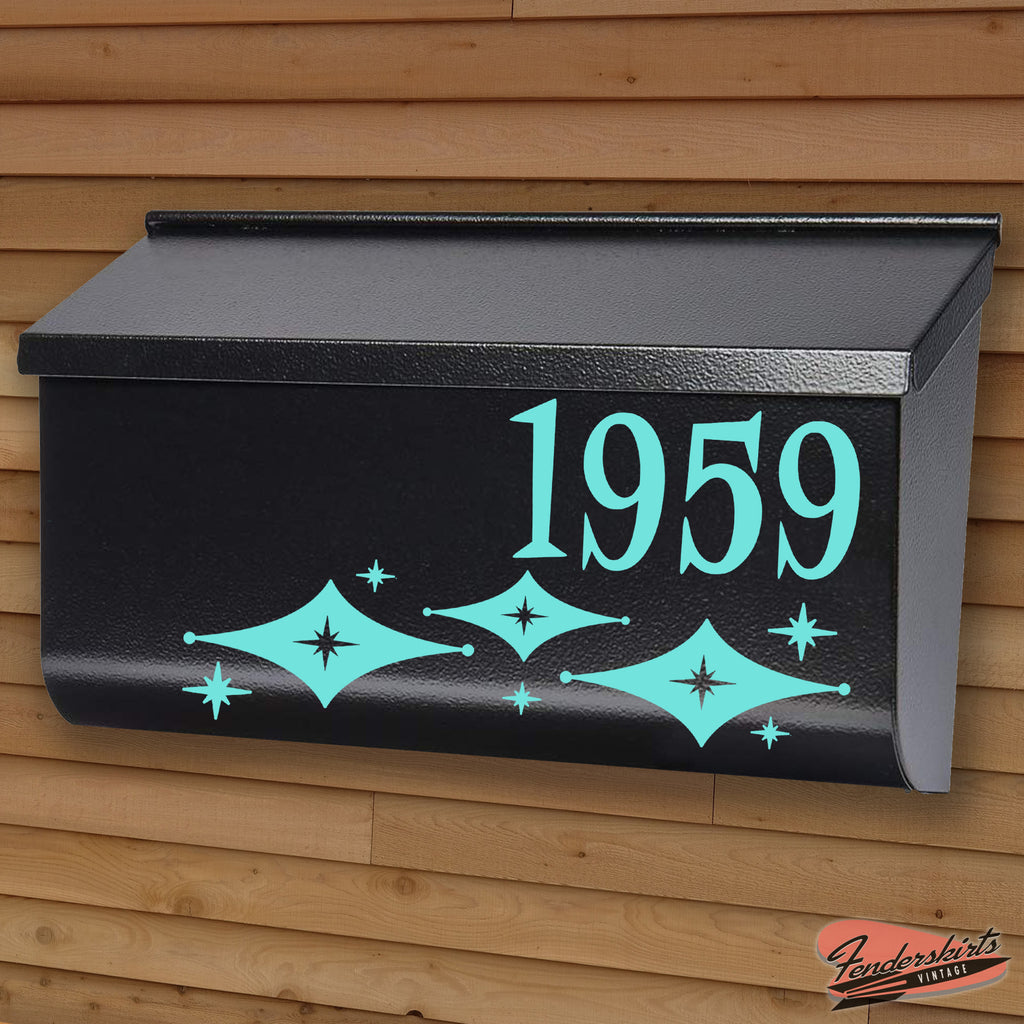 Jubilee Diamond Starburst Retro Mailbox Decals