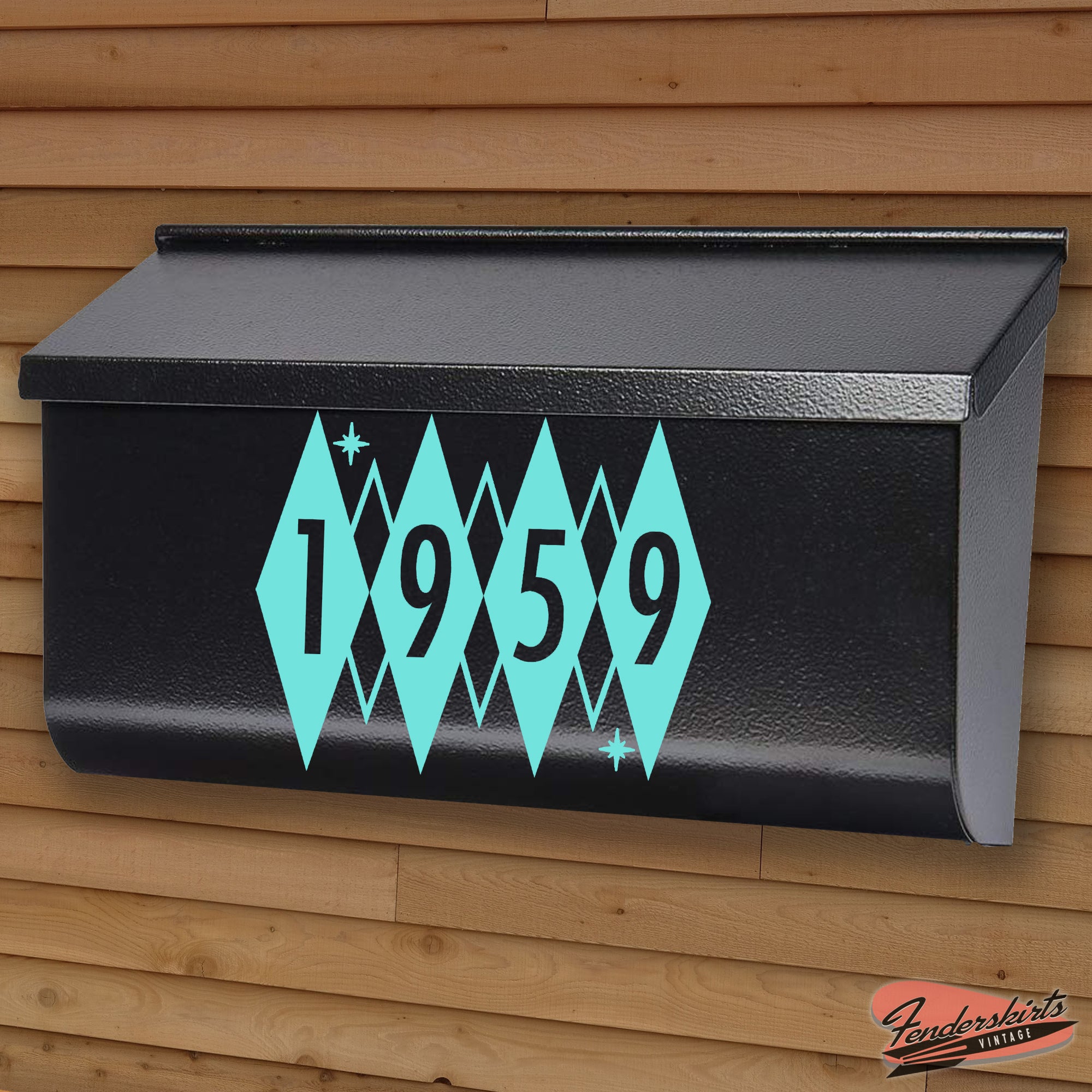 Argyle Diamond Retro Atomic Mailbox Decals