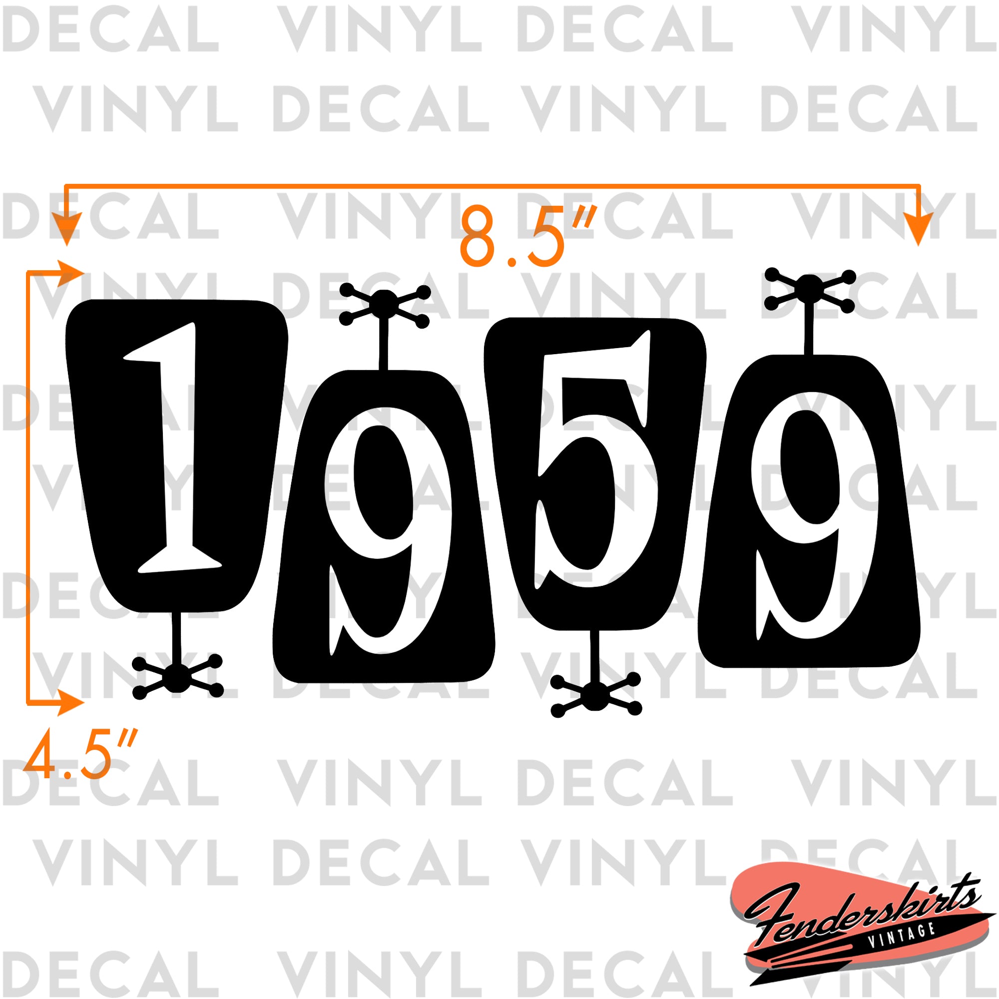 Satellite Retro Atomic Mailbox Decals