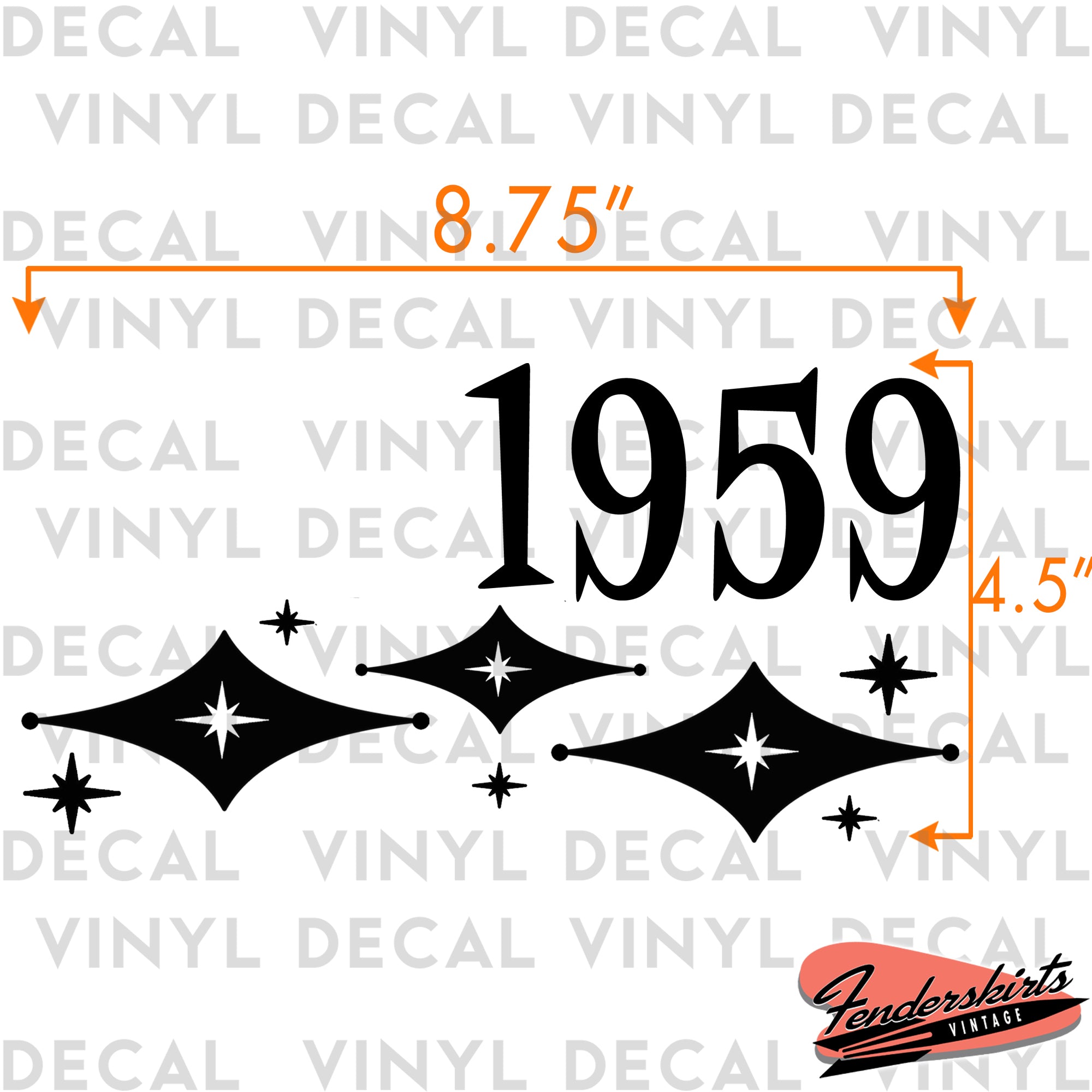 Jubilee Diamond Starburst Retro Mailbox Decals