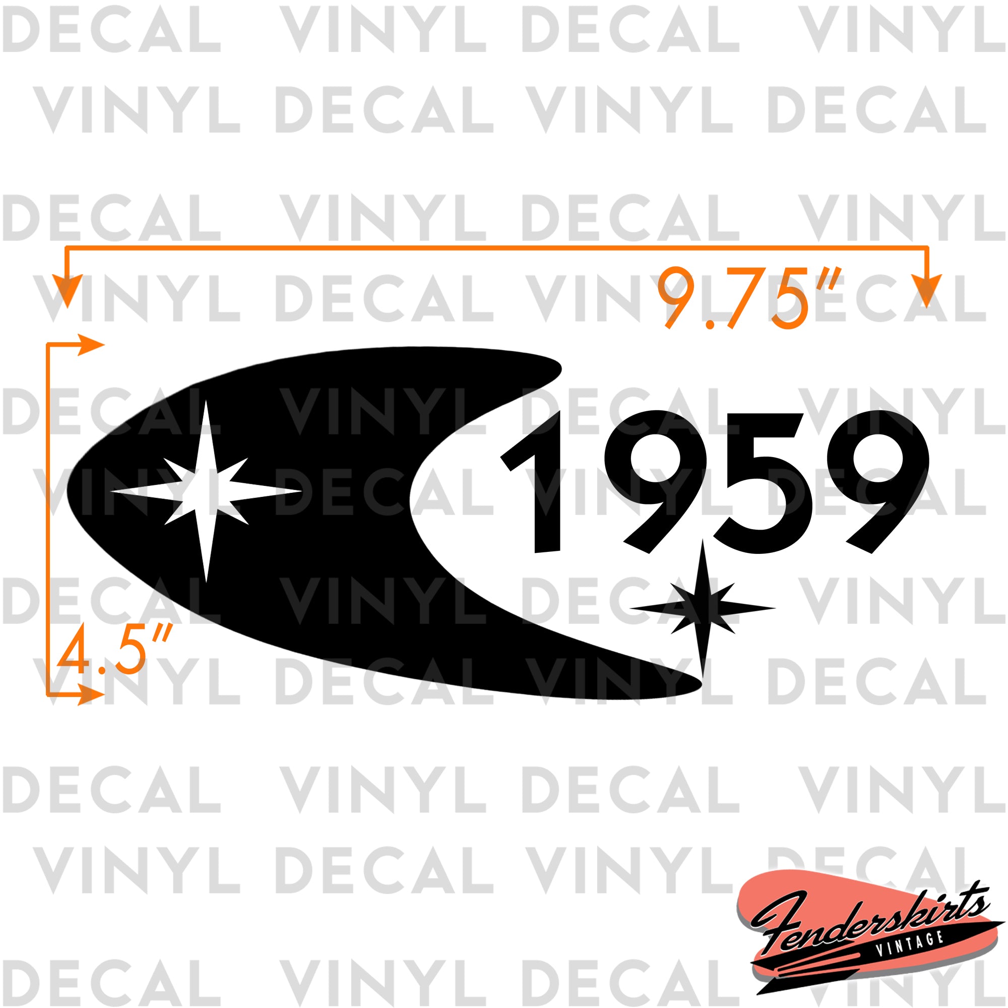 Quasar Boomerang Retro Mailbox Decals