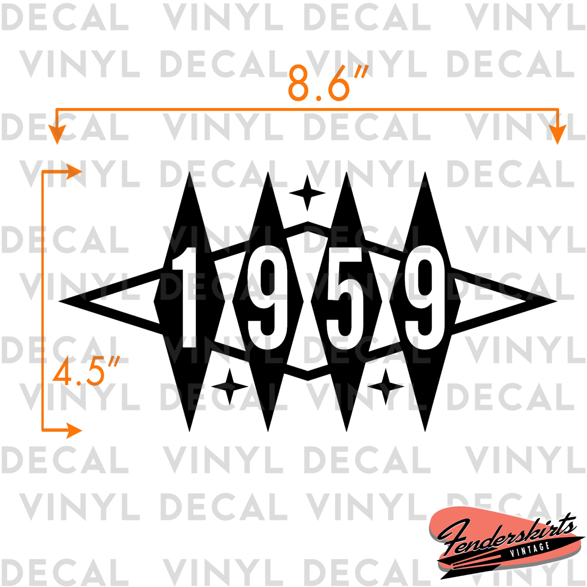 Astro Diamond Retro Mailbox Decals