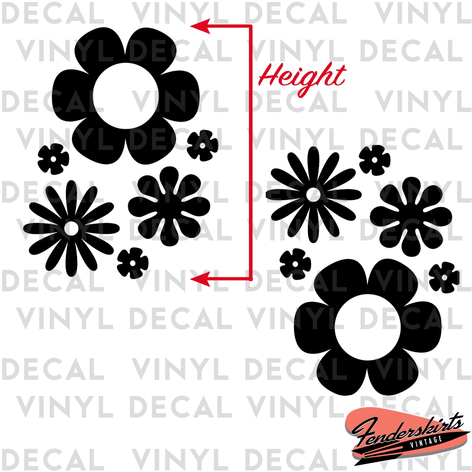 Flower Mod Retro Groovy Decals