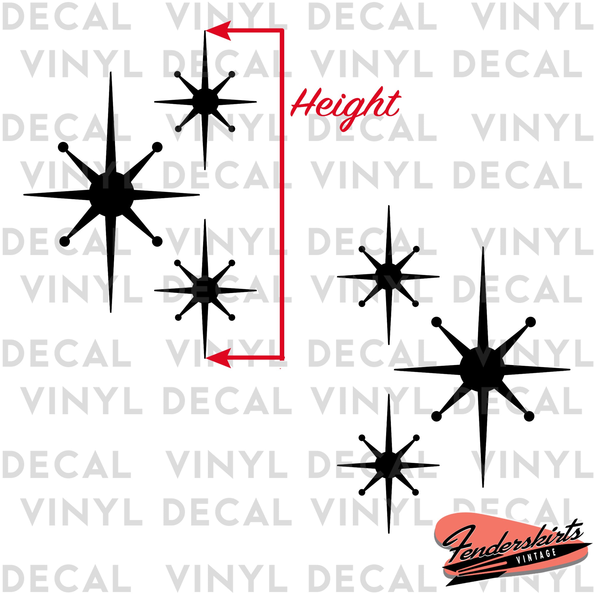 Polaris Star Atomic Starburst Retro Decals