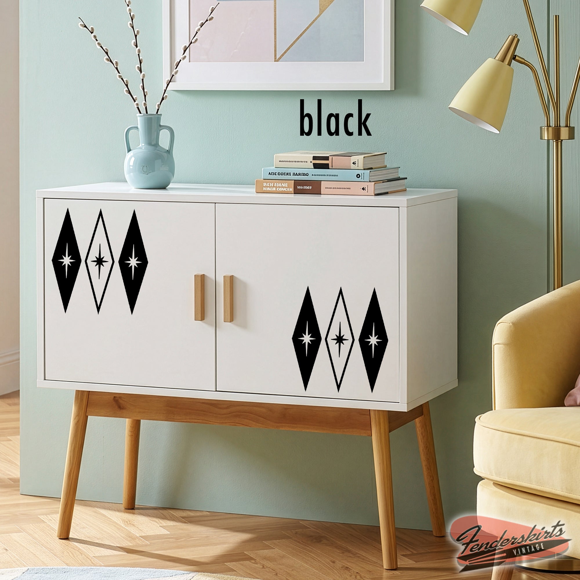 Harlequin Diamond Starburst Retro Decals