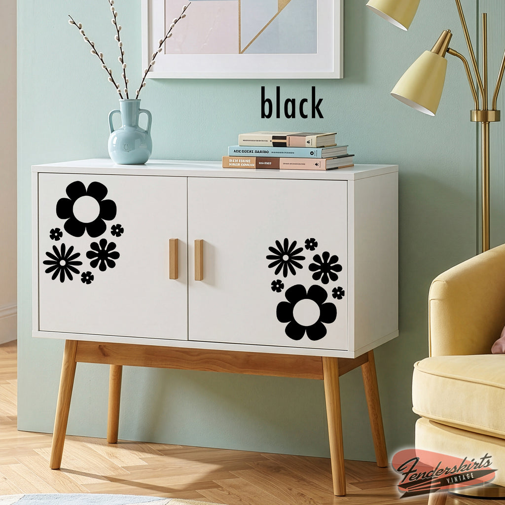 Flower Mod Retro Groovy Decals