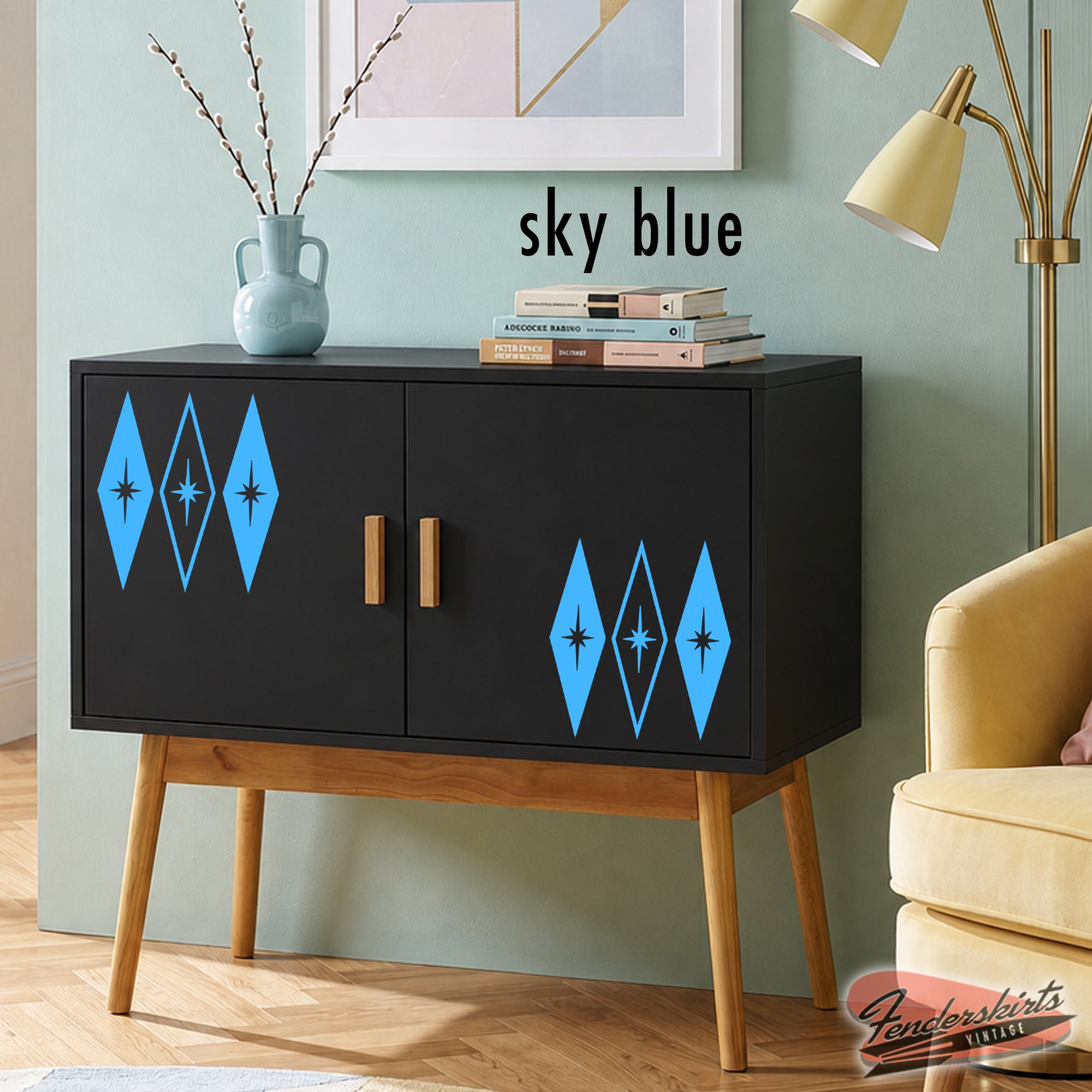 Harlequin Diamond Starburst Retro Decals