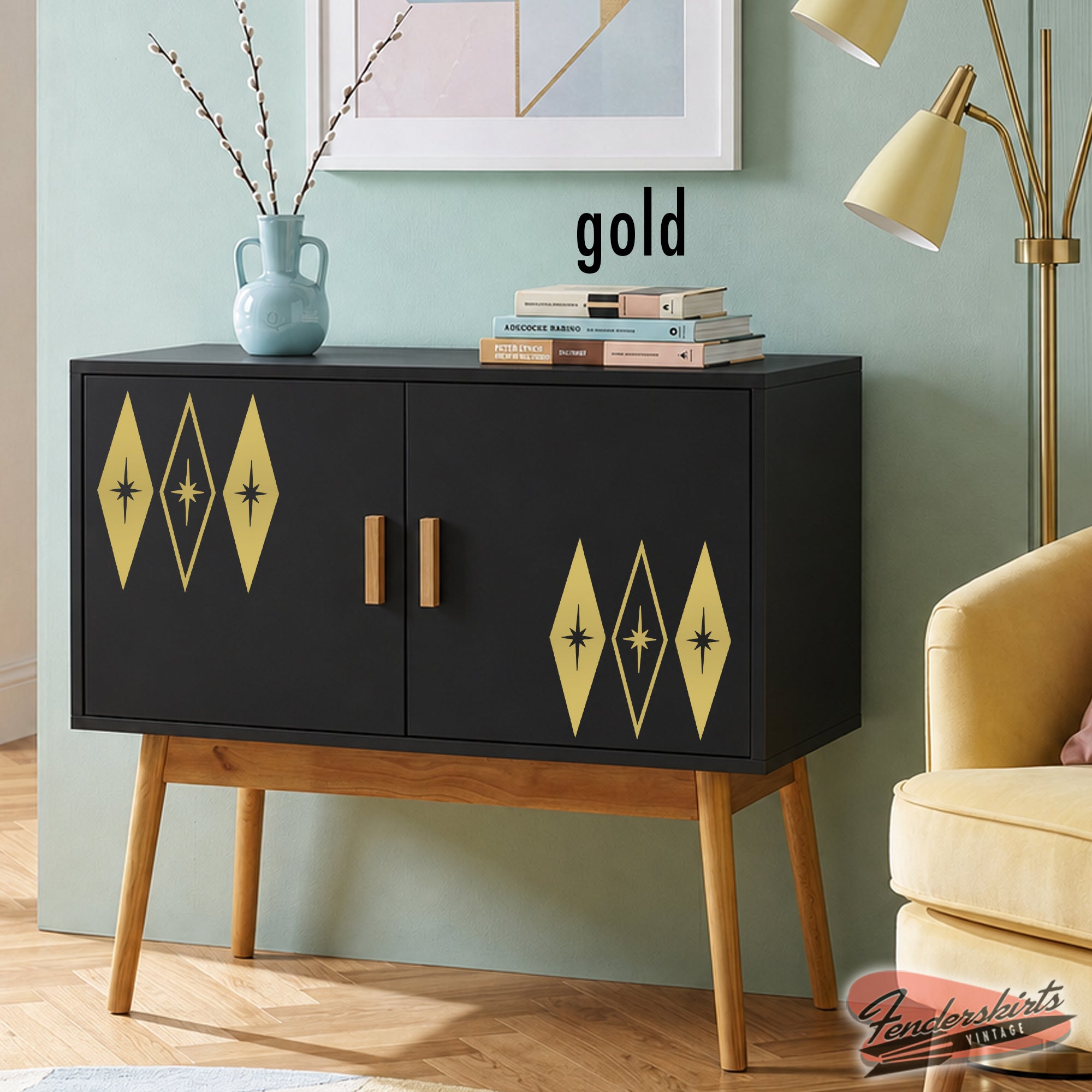 Harlequin Diamond Starburst Retro Decals