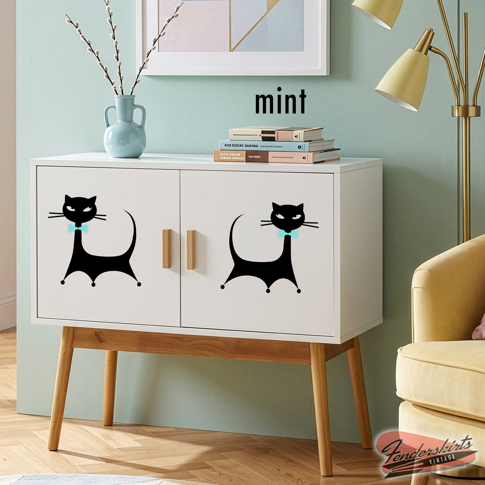 Atomic Kitty Cat Retro Decals
