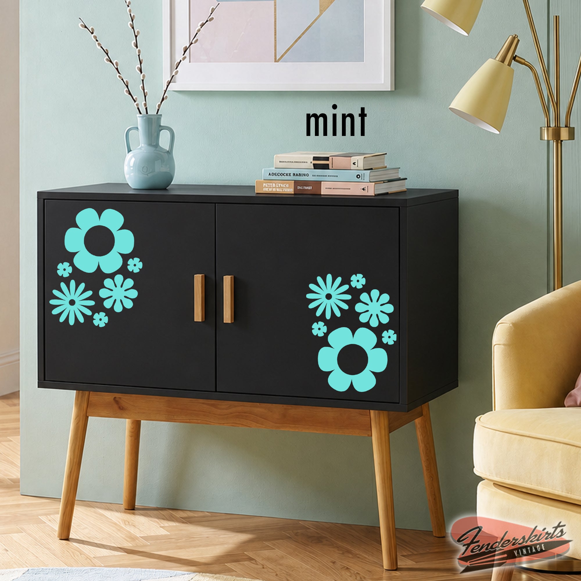 Flower Mod Retro Groovy Decals