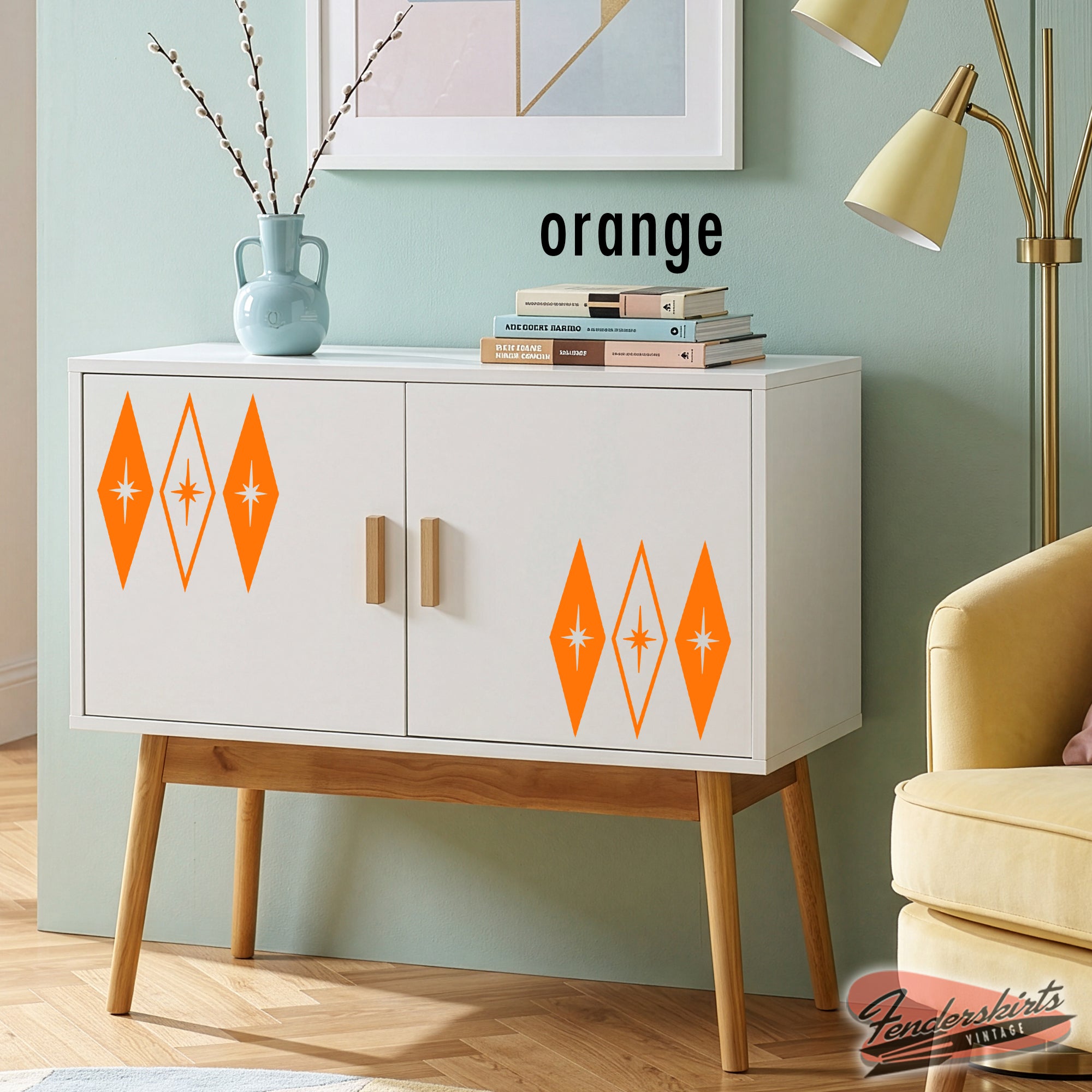 Harlequin Diamond Starburst Retro Decals