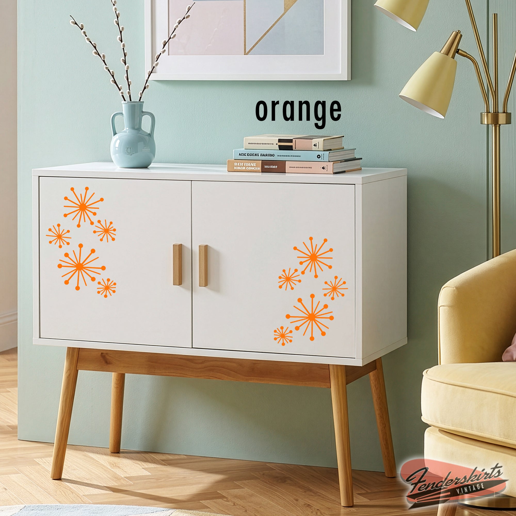 Dandelion Atomic Starburst Retro Decals
