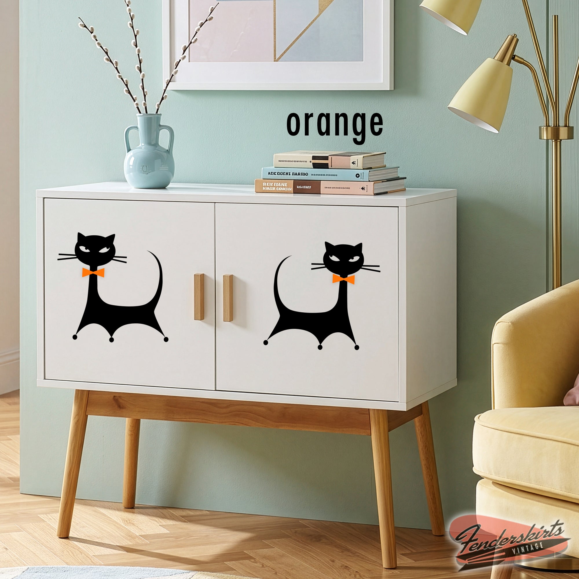 Atomic Kitty Cat Retro Decals