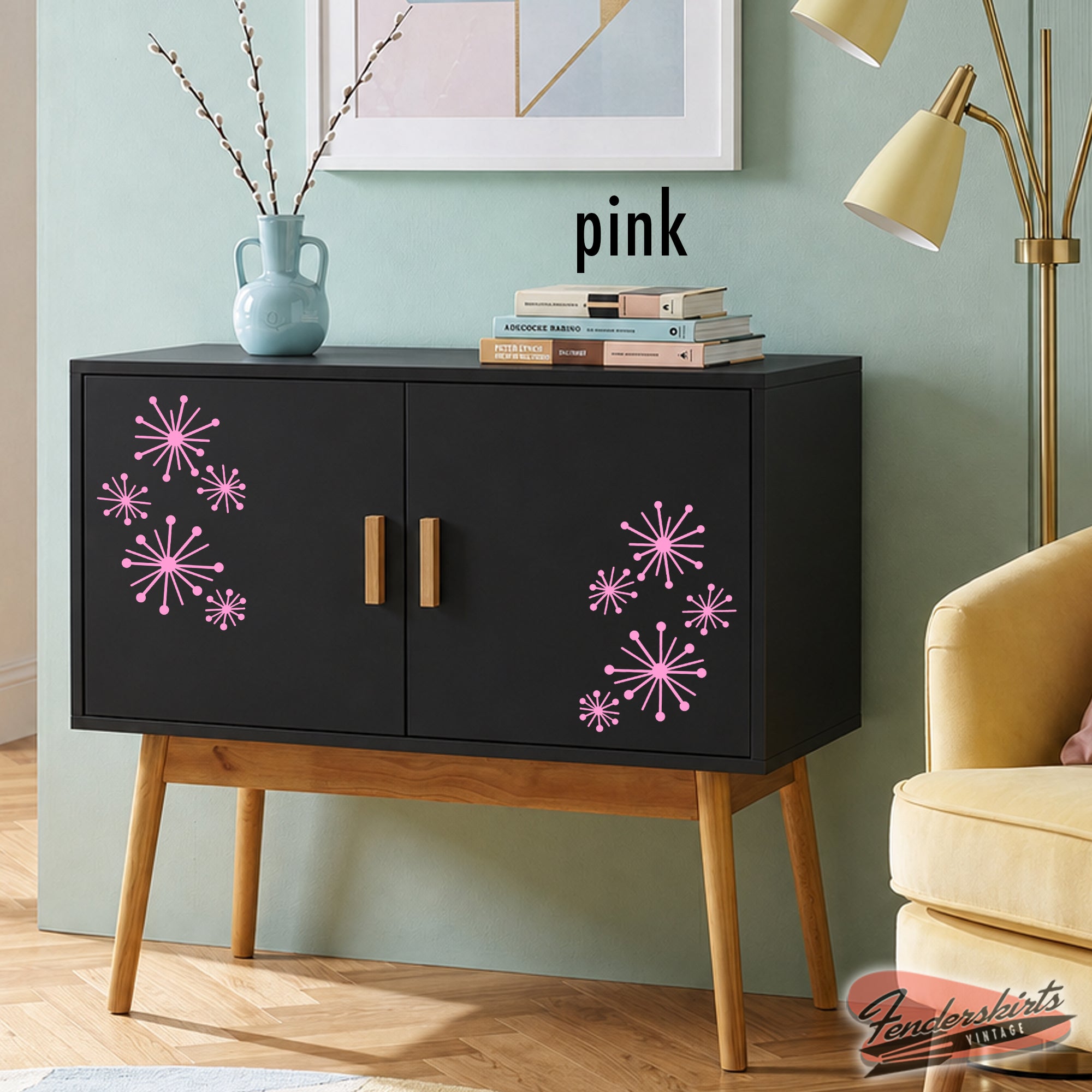 Dandelion Atomic Starburst Retro Decals