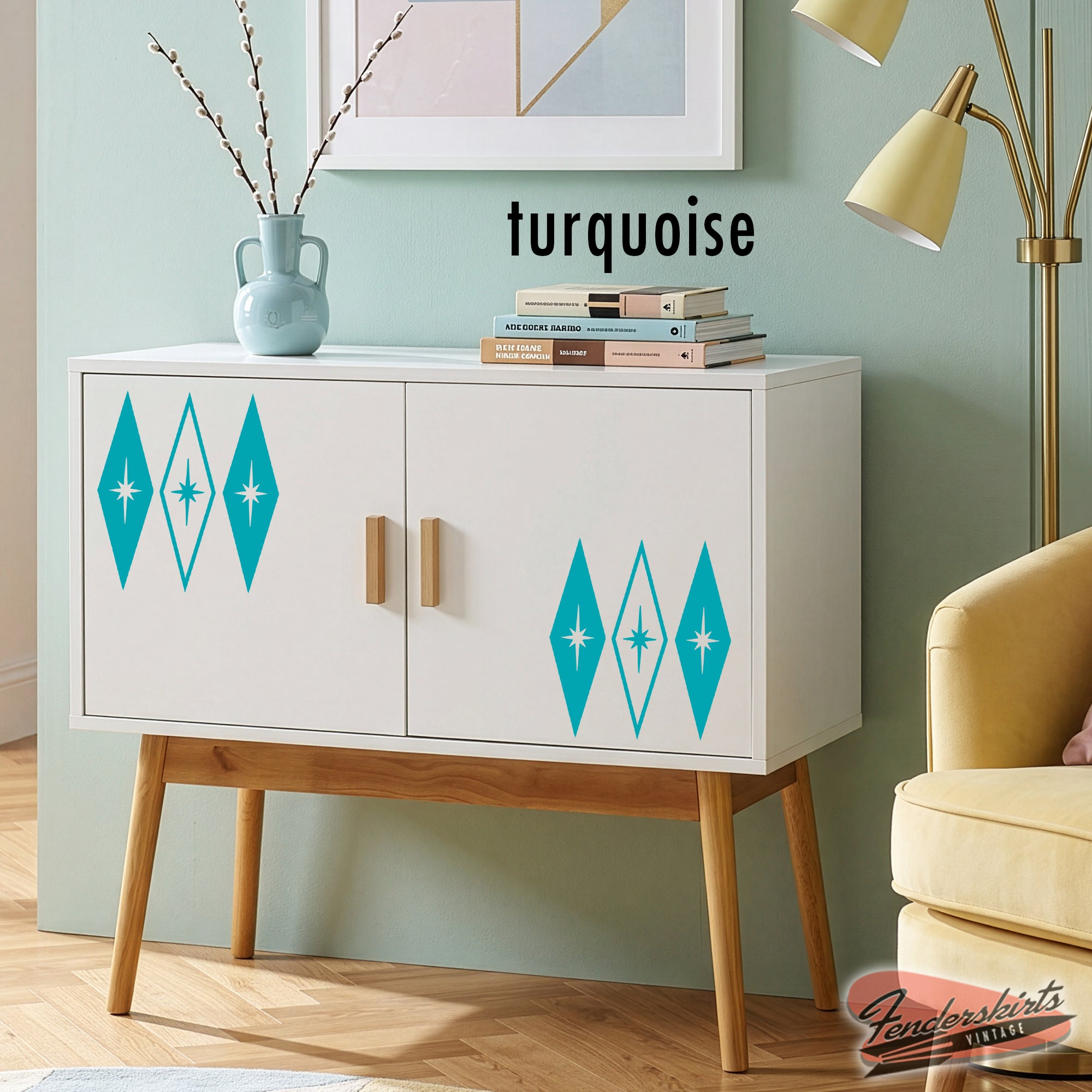 Harlequin Diamond Starburst Retro Decals