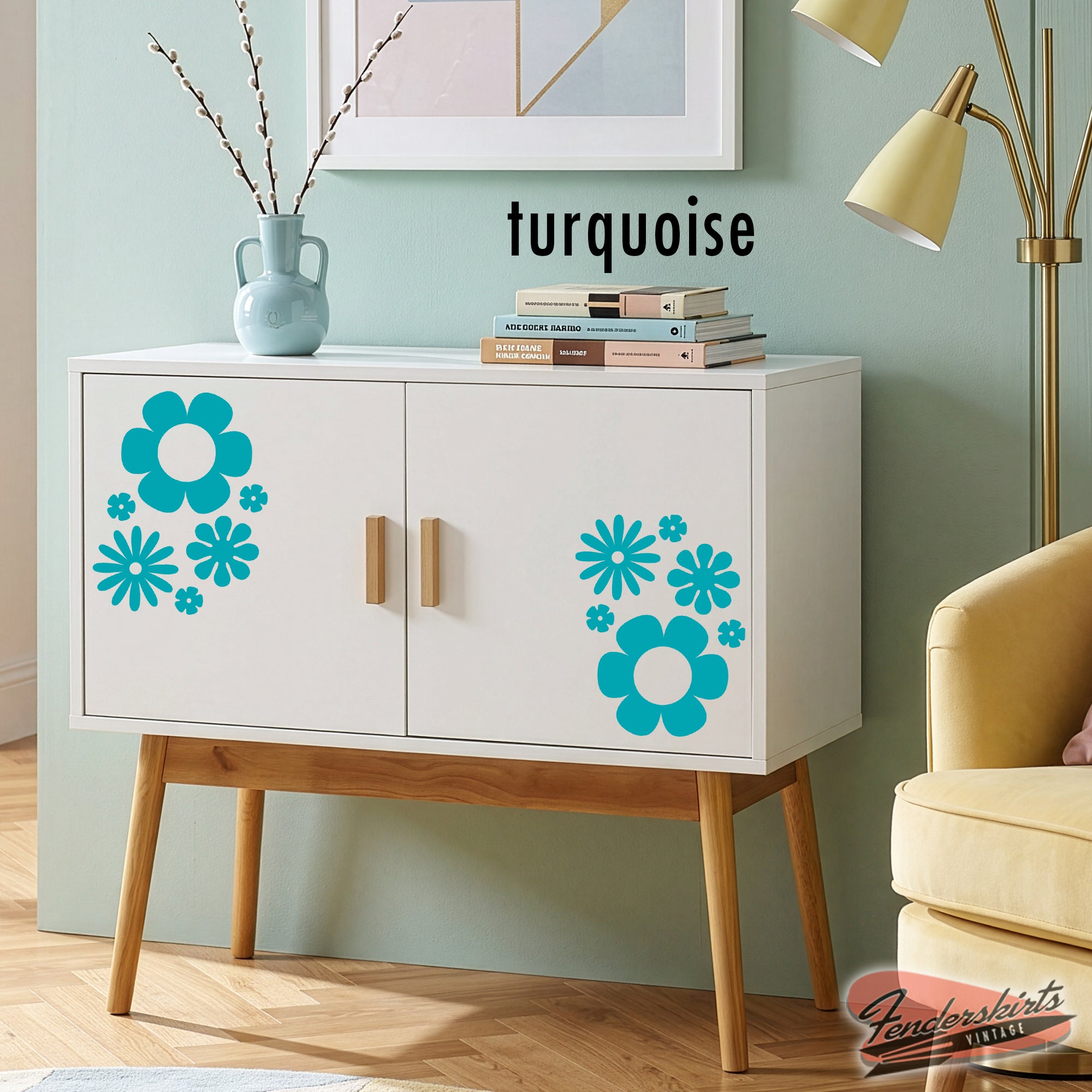 Flower Mod Retro Groovy Decals