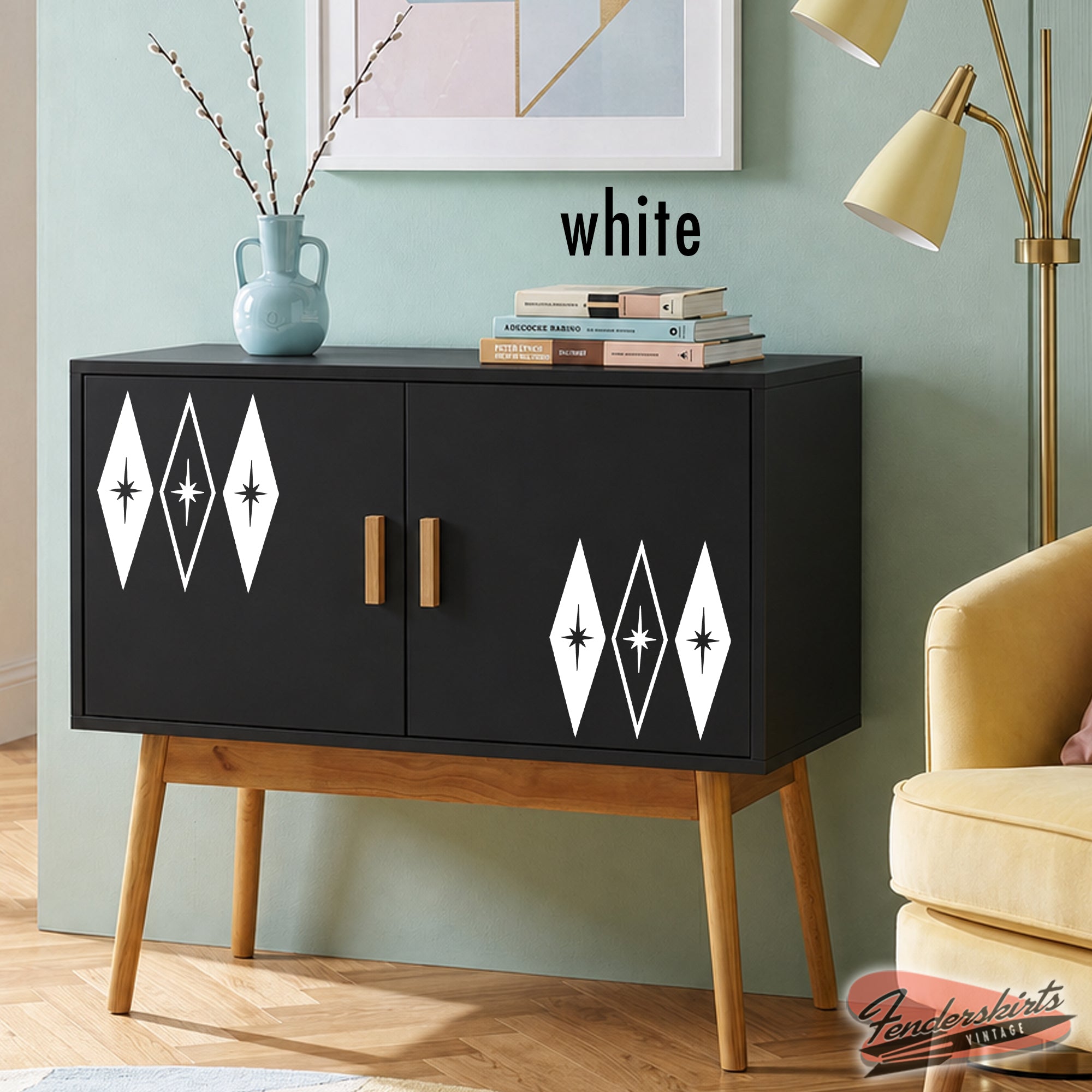 Harlequin Diamond Starburst Retro Decals