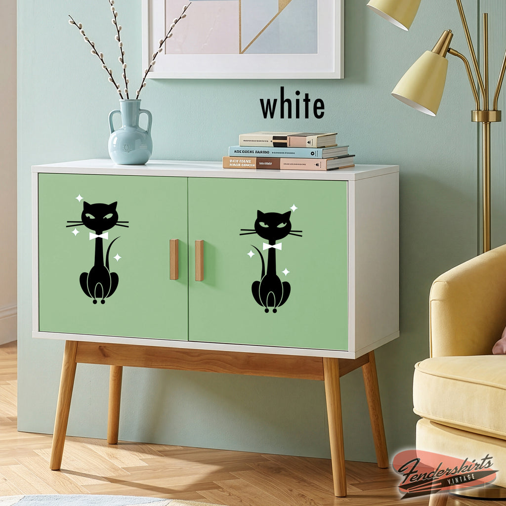 Slim Kitty Cat Diamond Retro Decals