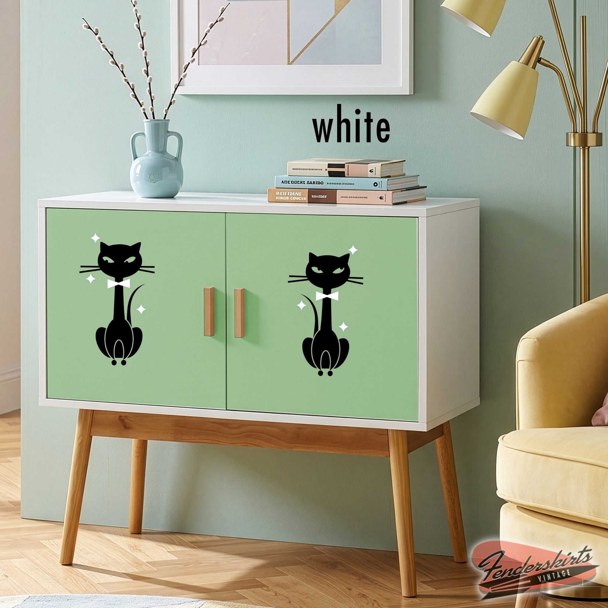 Slim Kitty Cat Diamond Retro Decals