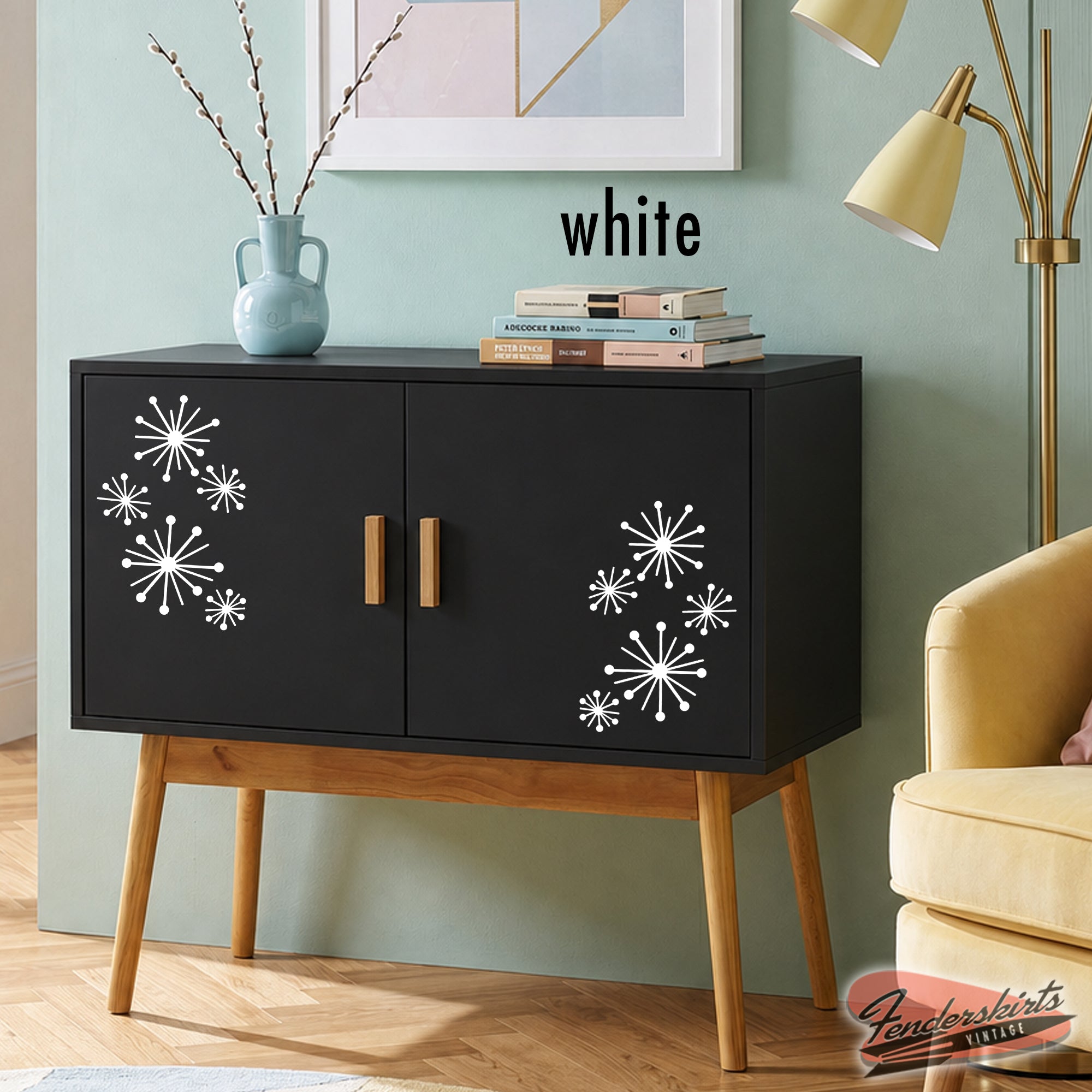 Dandelion Atomic Starburst Retro Decals