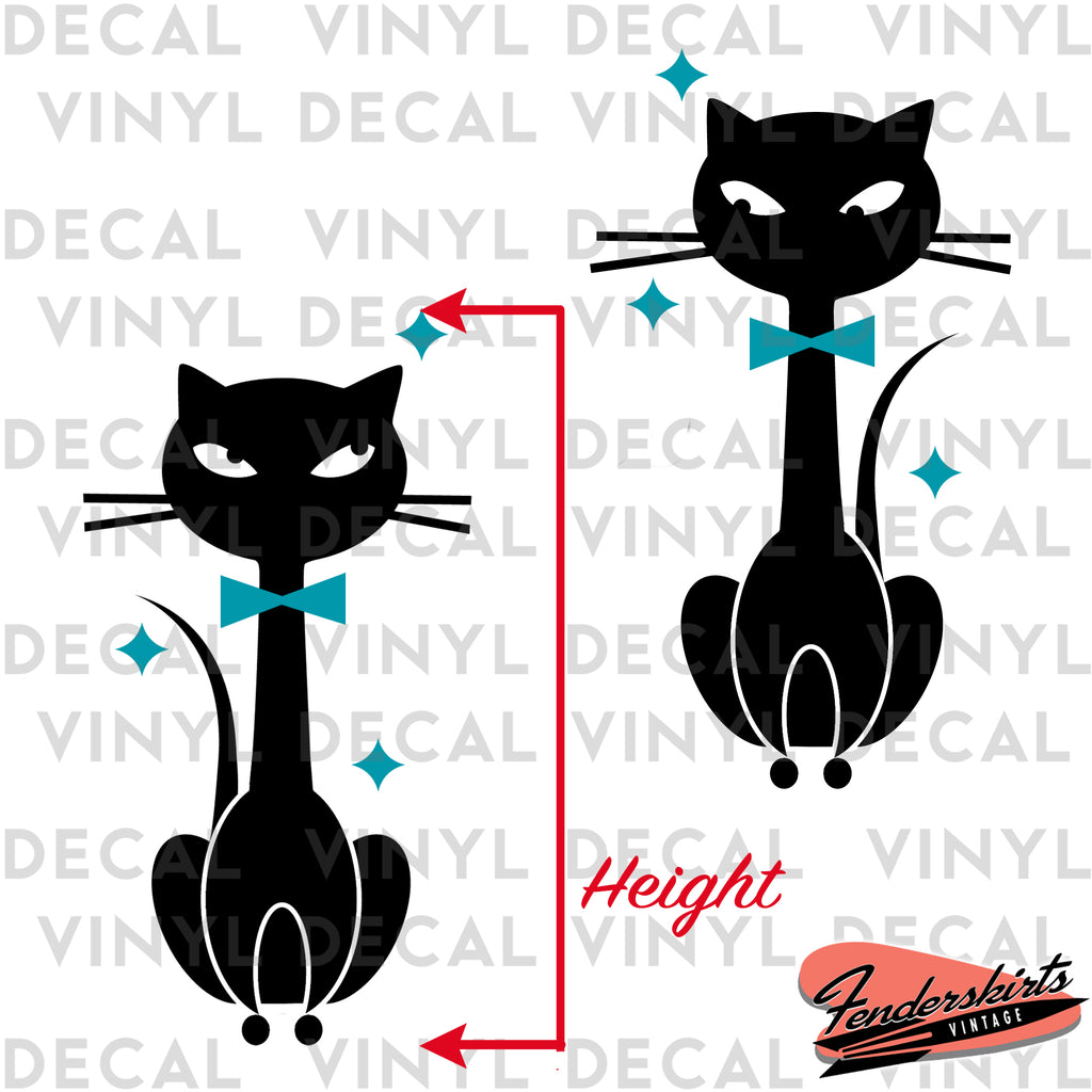 Slim Kitty Cat Diamond Retro Decals