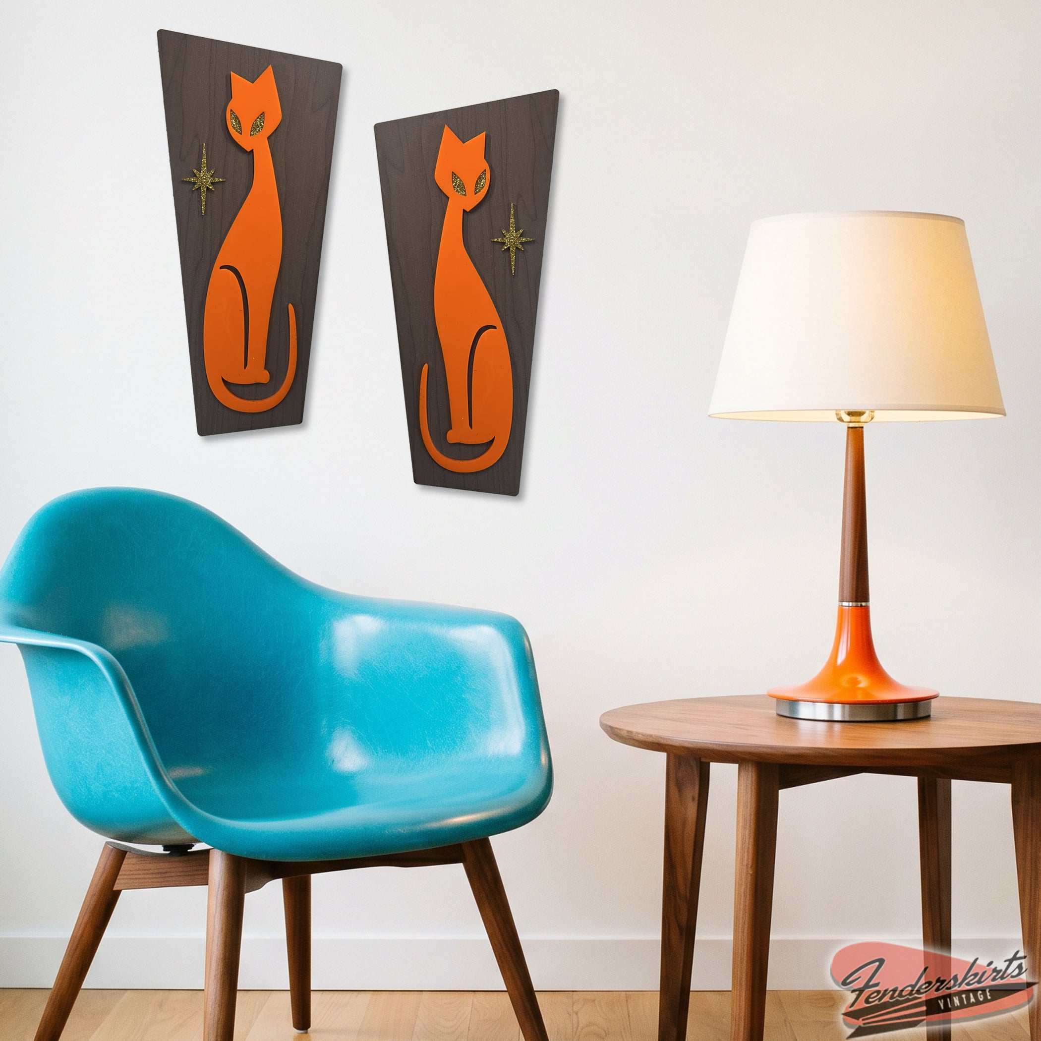 Contour Kitty Cat Atomic Starburst Wall Plaque