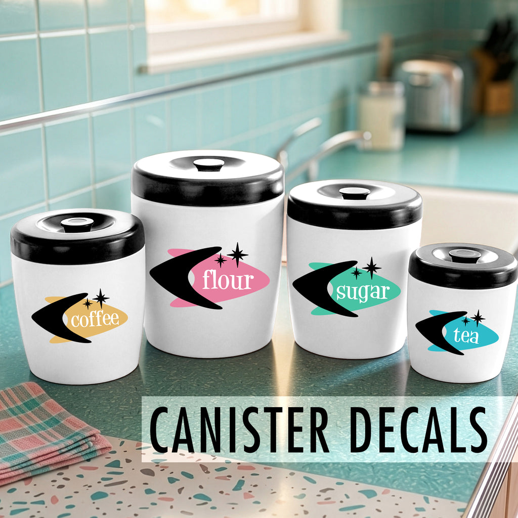 Star Pop Boomerang Starburst Kitchen Canister Decals