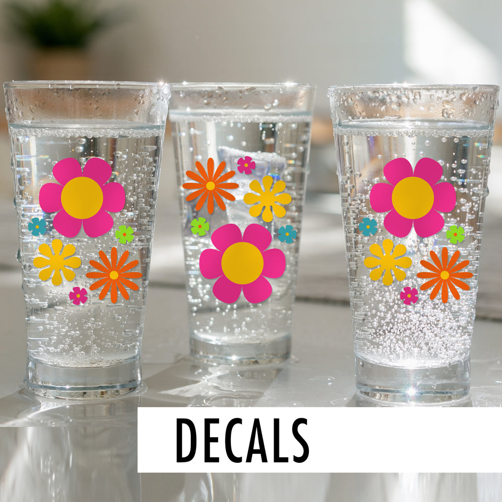 Mod Flower Power Daisy Bright Colorful Decals