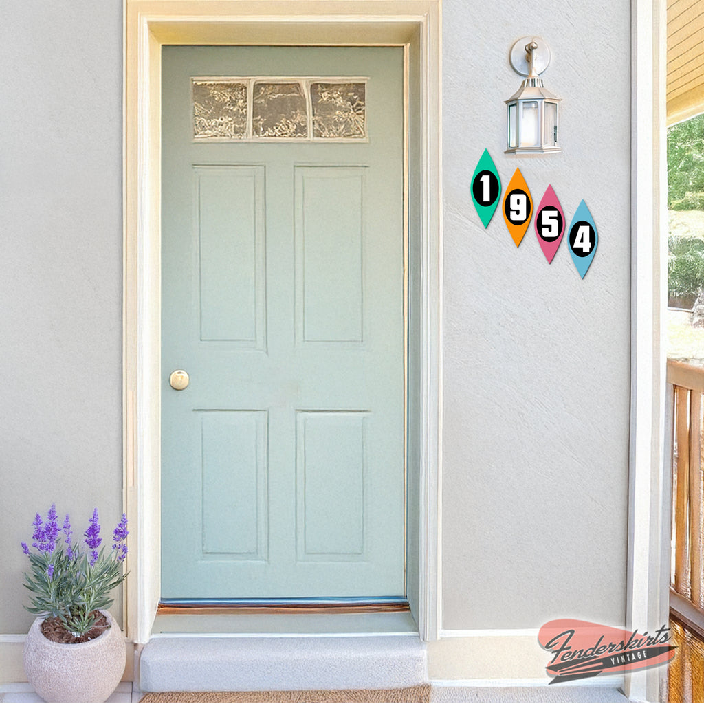 Atomic Teardrop House Address Numbers