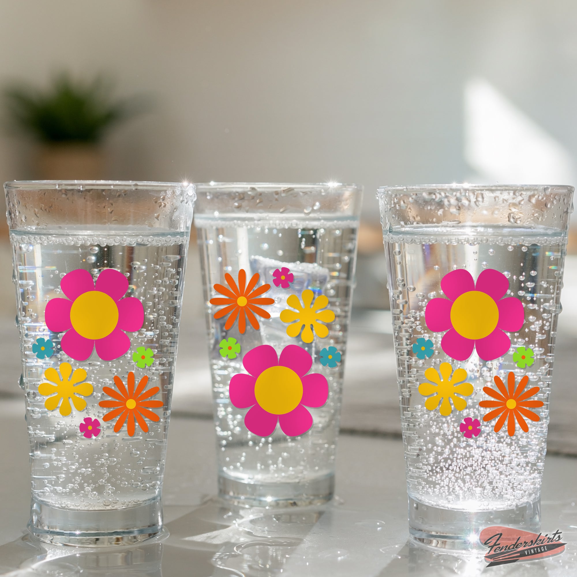 Mod Flower Power Daisy Bright Colorful Decals