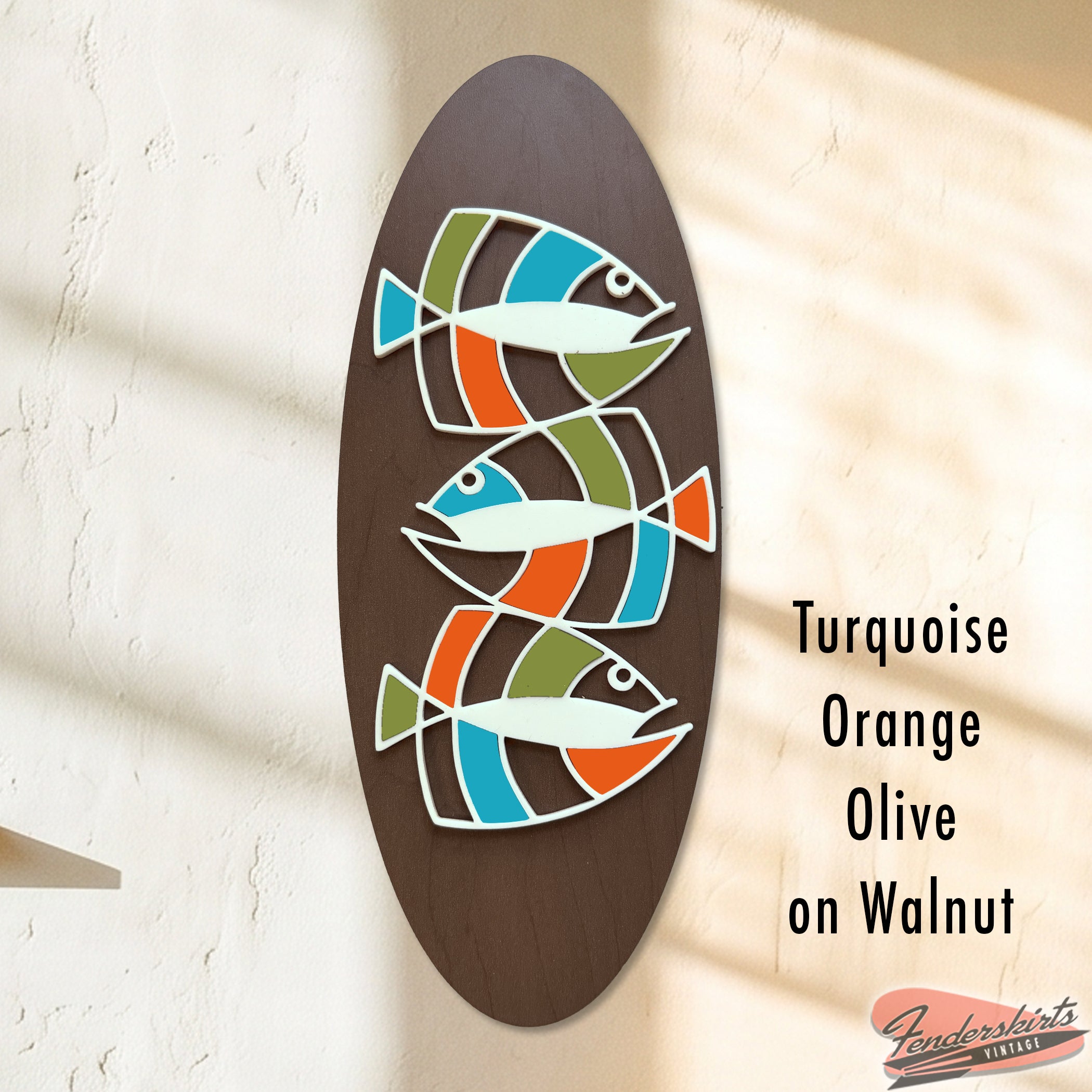 Atomic Fish Trio Abstract Wall Plaque