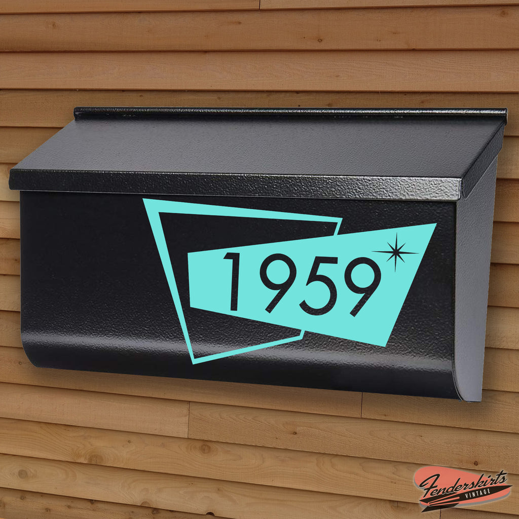 Atomic Quad Mid Century Mailbox Decals