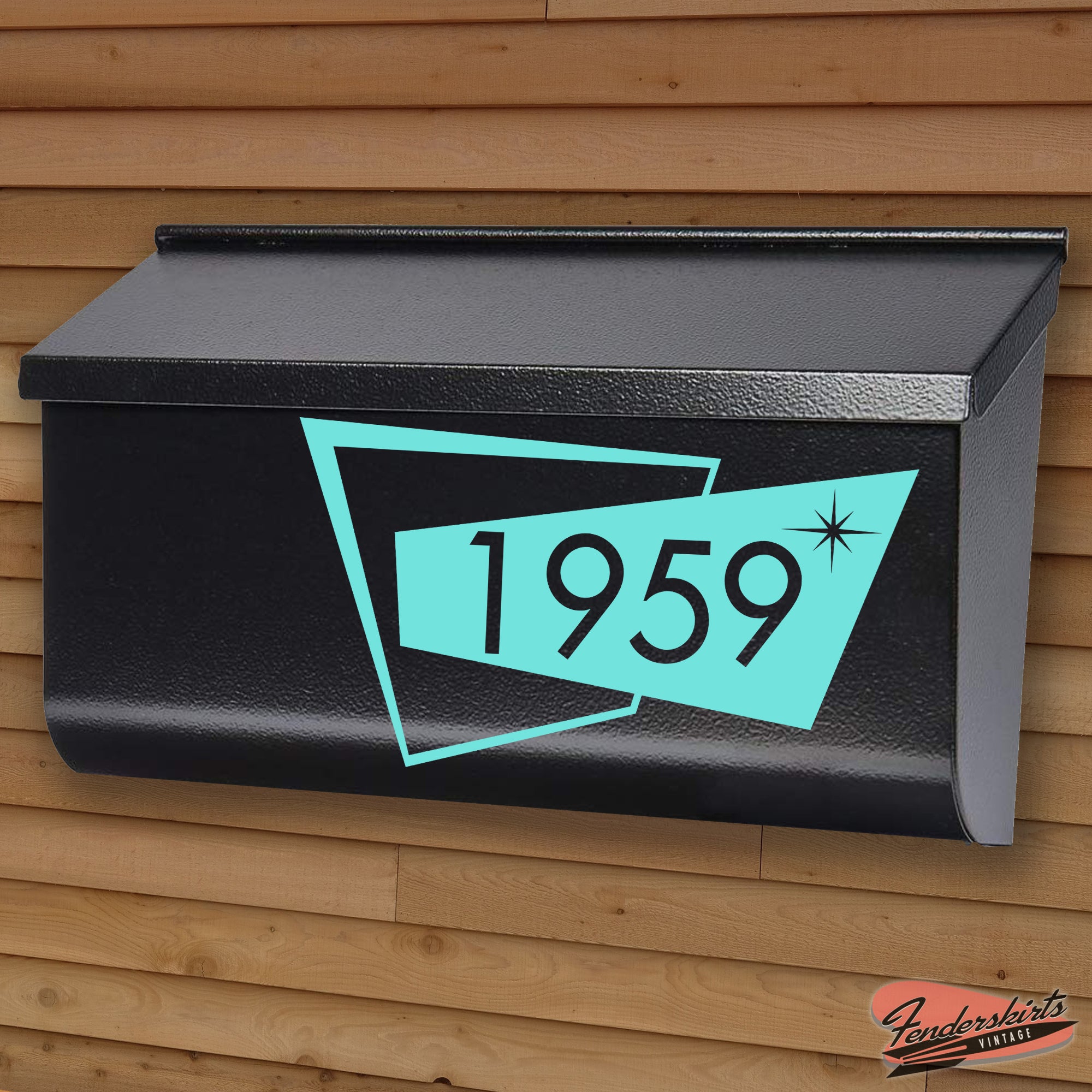 Atomic Quad Mid Century Mailbox Decals