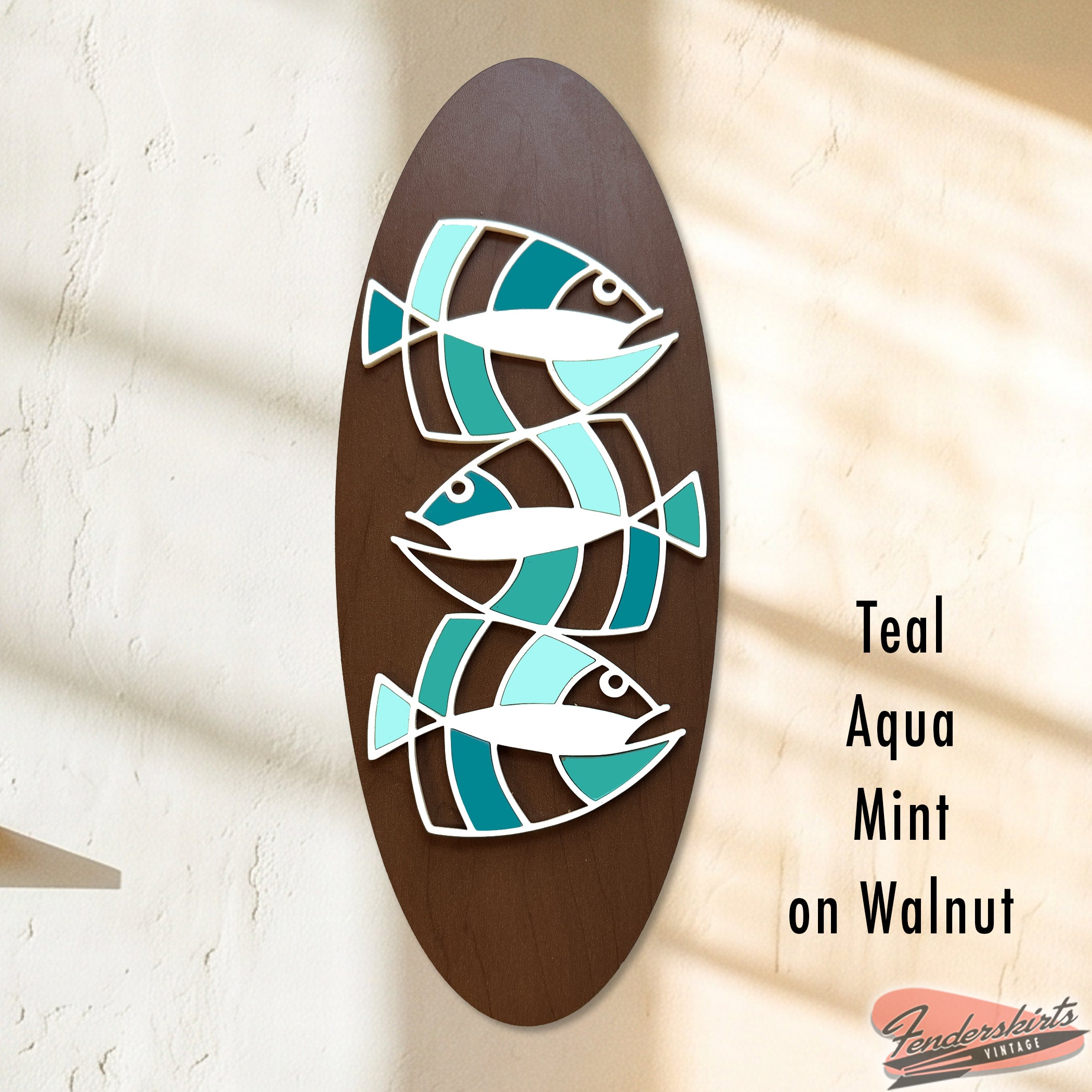 Atomic Fish Trio Abstract Wall Plaque